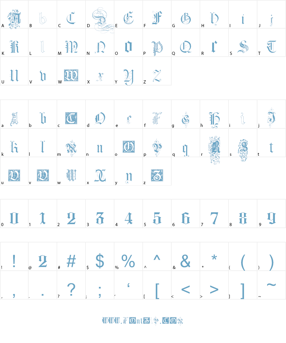 Kidnapped at German Lands Four Font Character